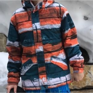 Billabong ski/snowboard jacket. Orange & blue size 16 boys